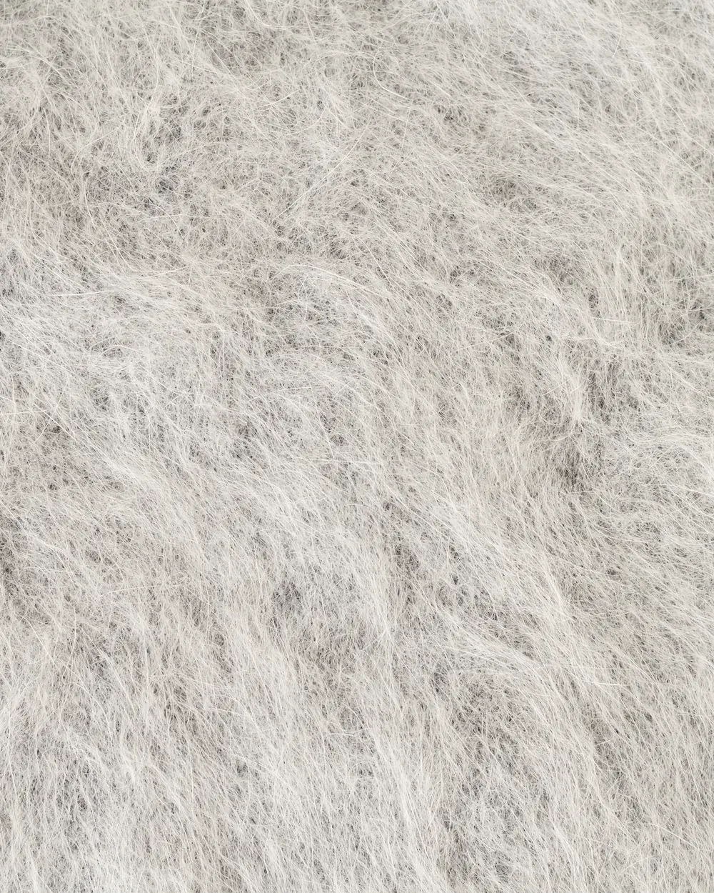 Macro of brushed grey alpaca cloth.