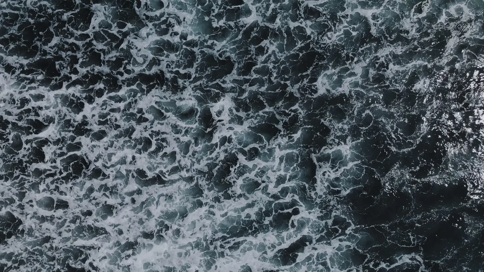 The sea surface churning, seen from directly above
